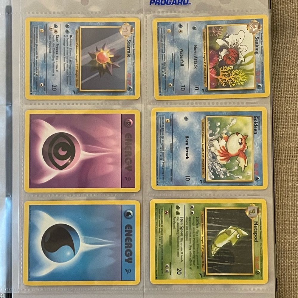 Pokémon Base Set 2 cards, set of 6 including Uncommon Seaking (60/130)